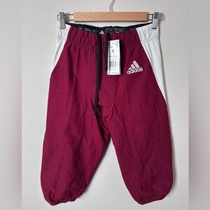 Adidas Woven A1 Stock Football Pants Burgandy White Mens Size M